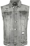 Forplay Destroyed Washed Denim Vest Heren Bodywarmer - grijs - XXL