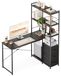 Bureau avec 3 tiroirs, 130x48 cm, noir