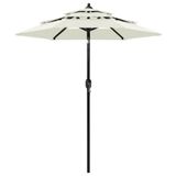 VidaXL Parasol 3-laags met aluminium paal 2 m zandkleurig
