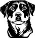 Woonfusion Muurdecoratie - Wanddecoratie - Dieren - Honden - Rottweiler 1 - L - 45x60cm - Zwart