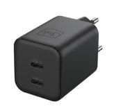 3mk Dubbele USB-C Thuislader PD 3.0 / QC 45W 3A Ultra-Compact GaN Zwart