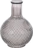 Merkloos / Sans marque Bellatio design Vaas - flesvaas - grijs - gestippeld - 13 x 19 cm