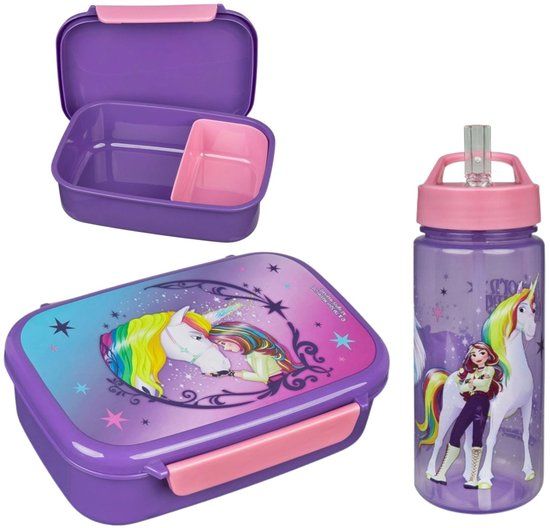4KidsOnly Undercover Unicorn Academy lunchset; drinkfles en lunchbox