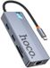 Hoco 8-in-1 USB-C Hub met HDMI 4K@60Hz, Fast Ethernet (100Mbps), 2x USB-A 3.0, Card Reader