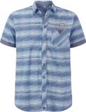 Jan Vanderstorm heren Overhemd Met Korte Mouwen - 55/56 - blauw - Plus Size