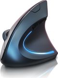 Titanwolf Verticale muis, draadloze ergonomische muis met 2,4 GHz draadloze verbinding, ontworpen voor rechtshandigen, met een resolutie van 800 tot 1600 dpi, 6 knoppen, ontworpen om muisarm en tennisarm te helpen voorkomen, met een optische sensor, zwart