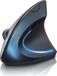 Titanwolf Verticale muis, draadloze ergonomische muis met 2,4 GHz draadloze verbinding, ontworpen voor rechtshandigen, met een resolutie van 800 tot 1600 dpi, 6 knoppen, ontworpen om muisarm en tennisarm te helpen voorkomen, met een optische sensor, zwart