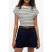 Tommy Hilfiger Gold-tone Button Boat Neck T-shirt Breton Calico/dark Night Taille: XL