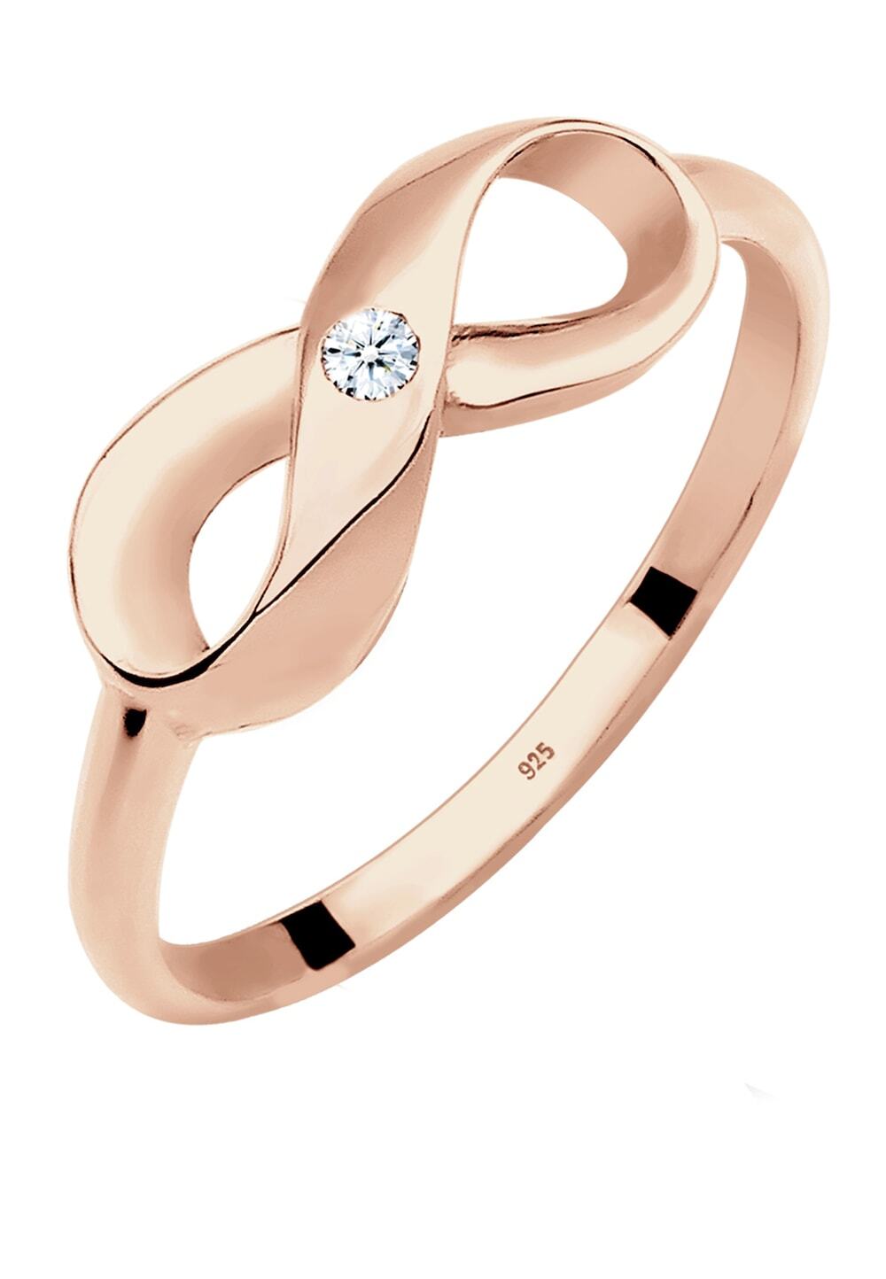 Elli DIAMONDS Elli DIAMONDS Elli DIAMONDS Ring Dames Infinity Diamant (0.03 ct.) in 925 Sterling Zilver Ringen