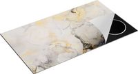 Chefcare Inductie Beschermer Abstracte Kunst - Zwart Grijs Goud - 95x55 cm