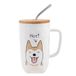 Lachineuse MUG COLLECTION DOG - The Happy Dog - Met deksel, rietje en lepel - Inhoud: 600 ml