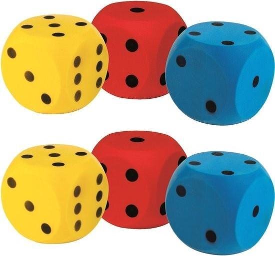 EDUPLAY Grote foam dobbelsteen set van 6 stuks