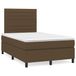 Maison Exclusive - Lit boxspring avec matelas et éclairage LED, brun foncé, 120x190 cm, textile