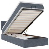 VidaXL Ottoman bed with mattress and LEDs 140x190cm velvet dark grey