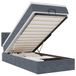 vidaXL Lit plateforme avec matelas et éclairage LED, gris foncé, 100x200 cm, velours