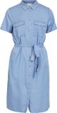 VILA VIBISTA S/S SHIRT DRESS/SU NOOS Jurk Blauw 34
