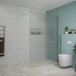 FortiFura Galeria inloopdouche - 140x200cm - ribbelglas - wandarm - PVD - geborsteld RVS