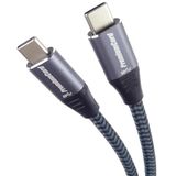 PremiumCord USB-C 3.2 Gen 1 verbindingskabel, datakabel SuperSpeed tot 5 Gbit/s, oplaadkabel tot 2 A, vermogen 40 W, USB 3.2 generatie 1 type C-stekker, kleur zwart, lengte 2 m