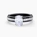 Neville Bague Solitaire Argent Blanc Céramique Et Oxyde De Zirconium