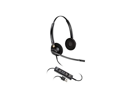 Poly – EncorePro 525 USB-A en USB-C USB-headset (Plantronics) – Akoestische gehoorbescherming - Hold & call antwoordknoppen- Dual ear