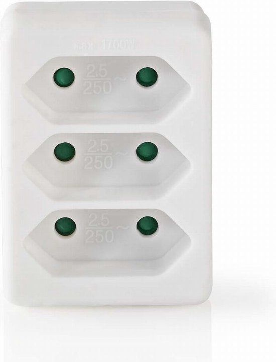 Nedis Stopcontact-Splitter - Type-F - Type-C - 250V - Wit