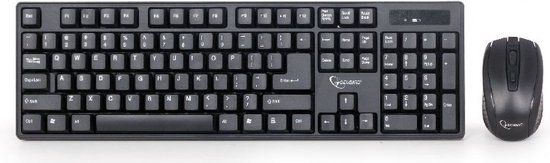 Gembird KBS-W-01 Draadloze Toetsenbord en Muis Set - QWERTY (US) - Zwart