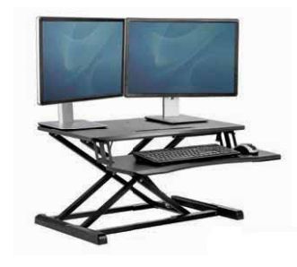 Fellowes Corsivo Zit-Sta Verhoger - Ergonomisch Bureau Opzetstuk - Zwart