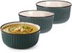 Siaki Bol à soupe Striped - 4 pièces - vert foncé - 14 x 7 cm - céramique