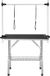 Abundant Grace B.V. Table de toilettage - Table de toilettage - Table pour animaux - Table de soins - Table pliable pour le toilettage des animaux, avec sangles de fixation et étagère de rangement - MDF - Acier inoxydable - 90x60x76 cm - Noir