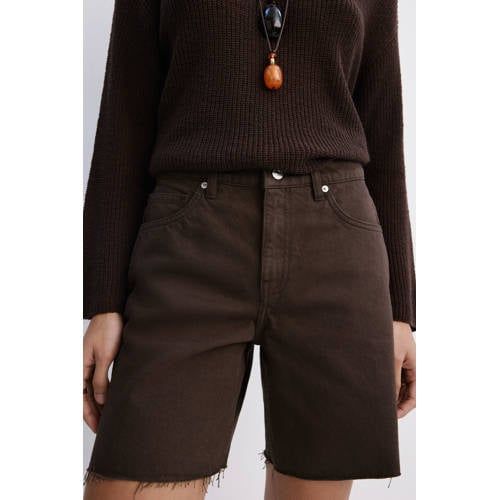 Mango bruin straight leg bermuda short