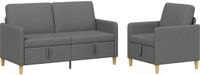 vidaXL Sofa Set Met Opslag 2-st Donkergrijs Polyester