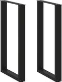 vidaXL Bartafelpoten - 2 stuks - U-vormig - 60x(100-101) cm - Staal - Zwart
