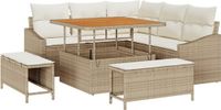 vidaXL Tuinbank Beige Poly Rattan