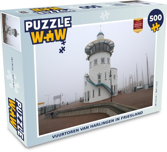 MuchoWow Puzzel Vuurtoren van Harlingen in Friesland - Legpuzzel - Puzzel 500 stukjes - Sinterklaas cadeautjes - Sinterklaas voor grote kinderen