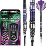 WINMAU Simon Whitlock Steeltip Tungsten Dartpijlen Professioneel - 22g - Groen, Zilver, Paars