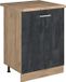 Vicco Keukenonderkast R-Line, Zwart beton/Goudkleurig Eiken, 60 cm