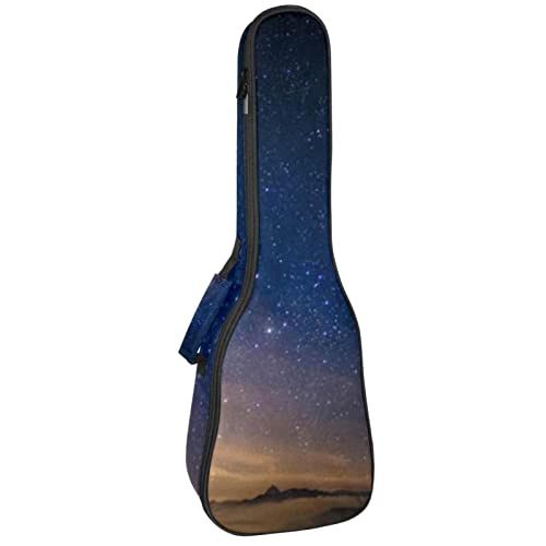 Mersov Concert Ukulele rugzak, zware ukelele tas met opslag, sopraan concert tenor ukelele 10 mm gewatteerde tas sterrenhemel