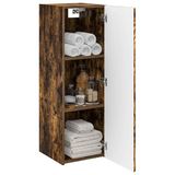 vidaXL Wandgemonteerde Badkamerkast Gerookt eiken 33 x 34,5 x 100 cm