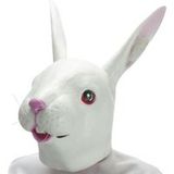 Konijnenmasker latex kostuum roze