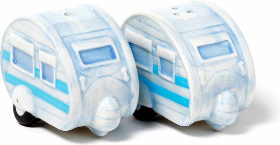 Puckator Peper en zout stel - vakantie caravans - keramiek - cadeau setje