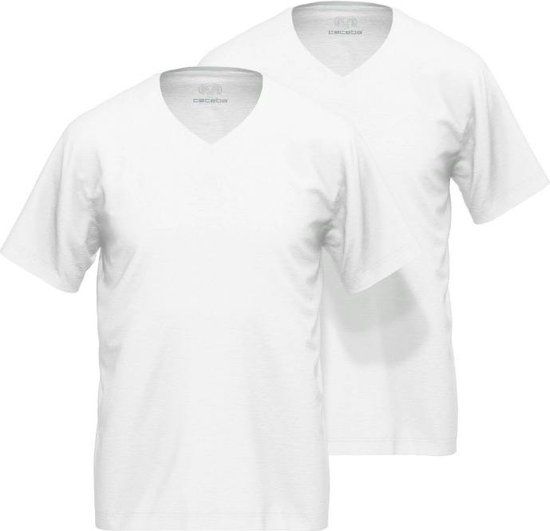 Ceceba T-shirt V-hals - 110 White - XXL - Heren - 100% katoen