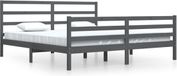 vidaXL Bedframe massief grenenhout grijs 200x200 cm