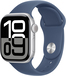 Apple Watch Series 10 42mm Silver Aluminum Case with Blue Rubber Band - S/M