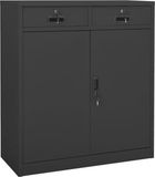 vidaXL Kantoorkast - 90x40x102 cm - Staal - Antracietkleurig