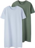 NAME IT TAFJOX 2P SS SHORT DRESS NOOS Femme Mini-robe S Coton Manches courtes Col rond Uni Coupe évasée Laurel Wreath Casual