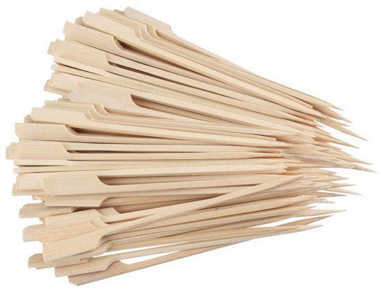 Fackelmann Set van 100 houten prikkers spiesjes van 15 cm