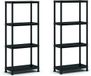 Keter Stellingkast Plus 60/4 - set van 2 - Étagère de rangement avec 4 tablettes - 60x30x135cm - Noir