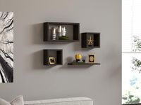 Modern antraciet wandplankenset (3 stuks)