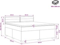 vidaXL Boxspringbed met matras Crèmekleurig 160 x 200 cm Stof