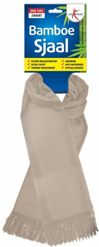 Lucovitaal Sjaal Bamboe Beige - Unisex - Beige
